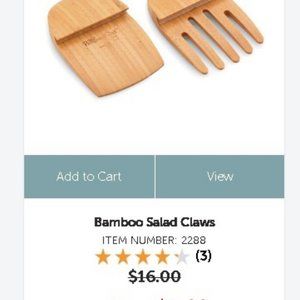 Pampered Chef Bamboo Salad Claws Retired #2288